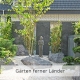 Ein schöner japanischer Garten mit Kies und Bonsai Bäumchen.
